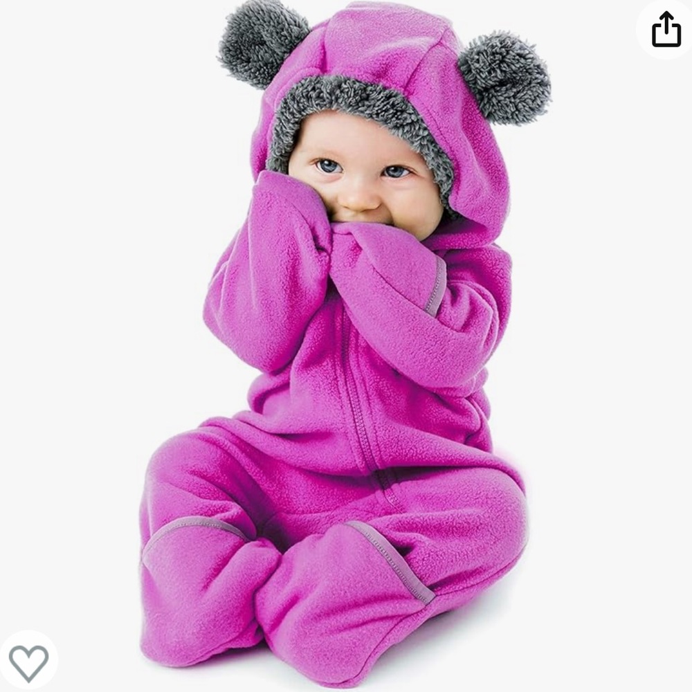 Cuddle Club Fleece Baby Bunting Bodysuit – Baby hooded Snowsuit with Ears